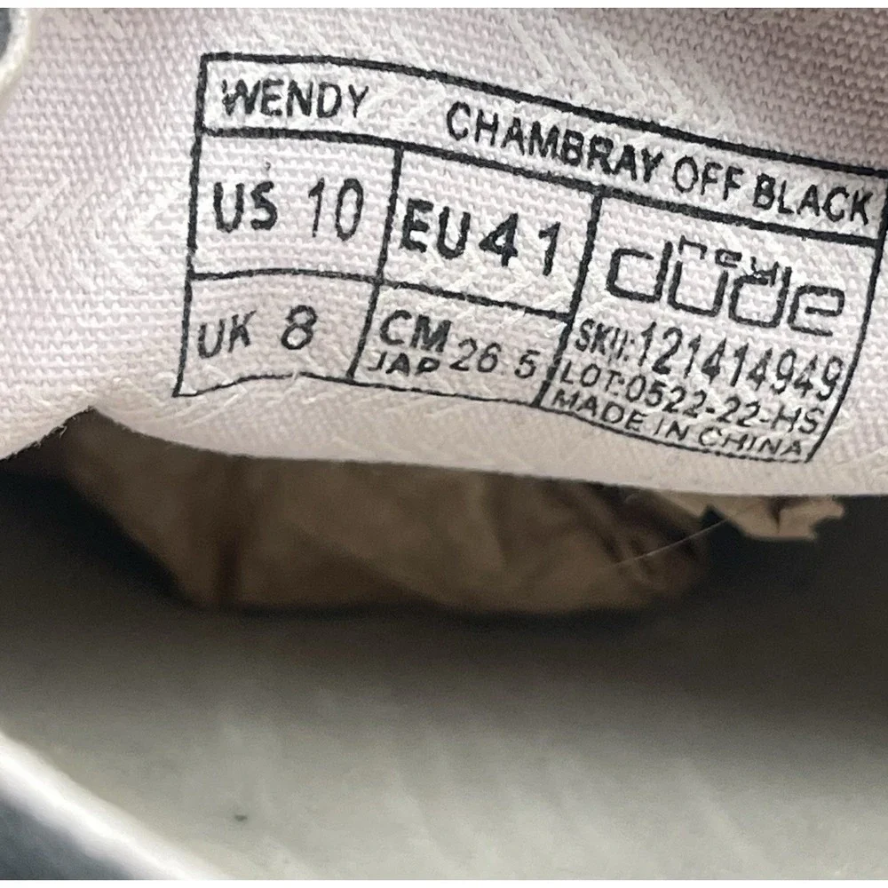 Hey Dude Shoes Womens 10 Wendy Chambray Gray Canvas Walking Casual Slip Ons‎
